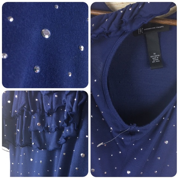 I-N-C Navy Blue Casual Tank Dress S: Med - Picture 5 of 8